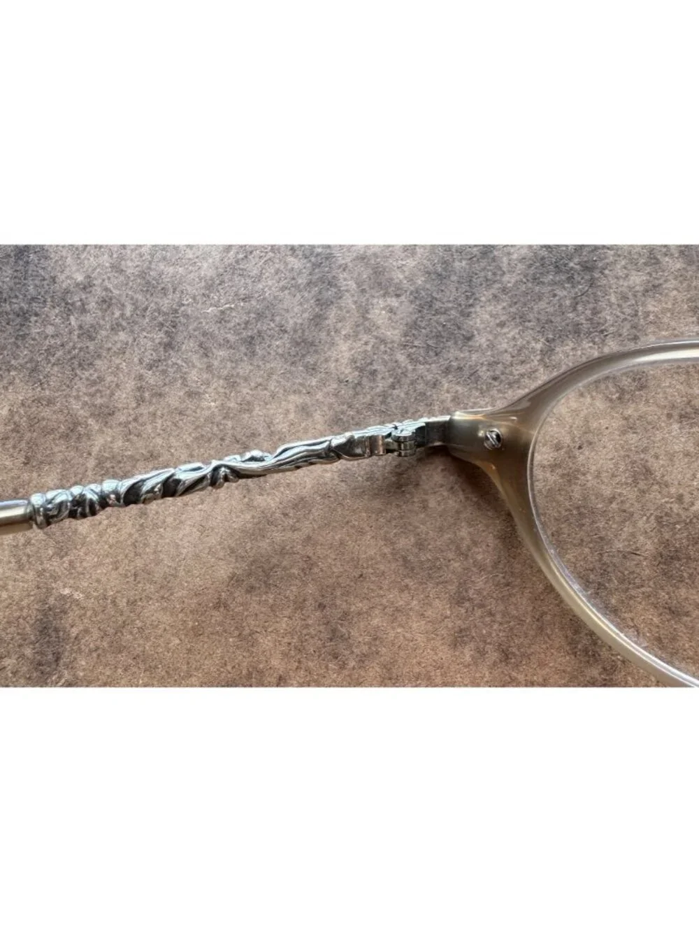 VTG Brighton Steinbeck Eyeglasses Frame Cream +2.0 Readers Ornate Silver